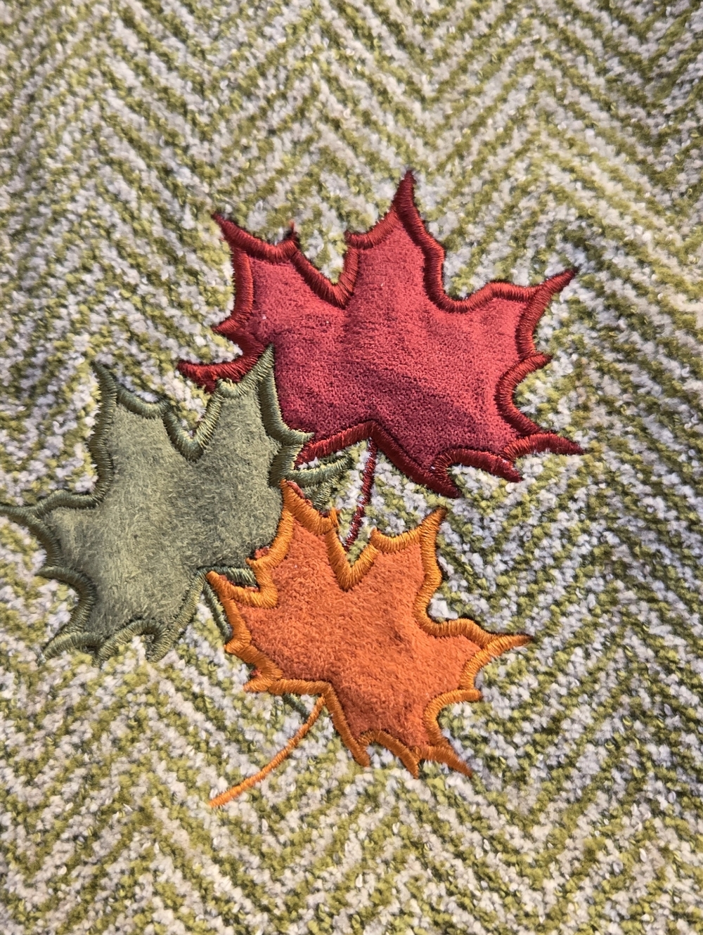 Set Of 4 Harvest Embroidered Fall Kitchen Towels - Orange, Brown, Green, Cream - Picture 5 of 7
